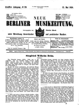 Neue Berliner Musikzeitung Mittwoch 12. Mai 1858
