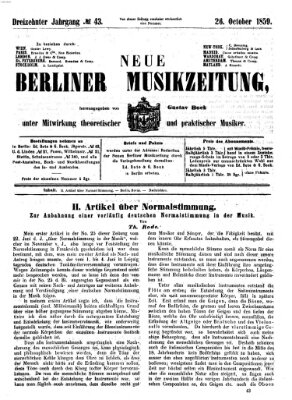 Neue Berliner Musikzeitung Mittwoch 26. Oktober 1859