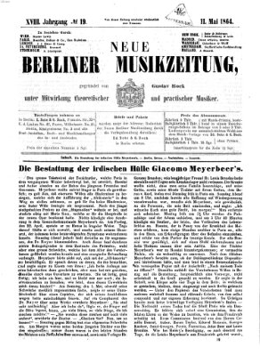 Neue Berliner Musikzeitung Mittwoch 11. Mai 1864