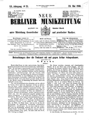 Neue Berliner Musikzeitung Mittwoch 23. Mai 1866