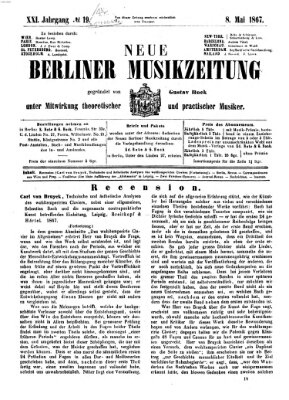Neue Berliner Musikzeitung Mittwoch 8. Mai 1867