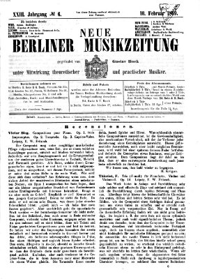 Neue Berliner Musikzeitung Mittwoch 10. Februar 1869