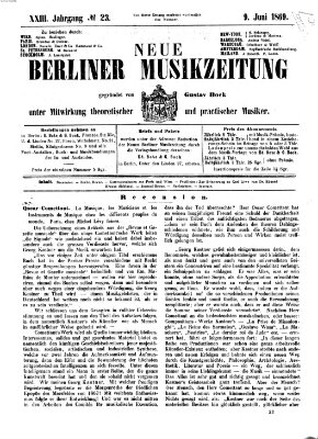 Neue Berliner Musikzeitung Mittwoch 9. Juni 1869