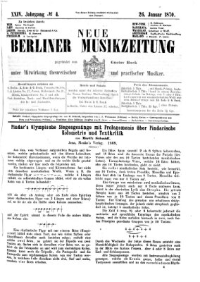 Neue Berliner Musikzeitung Mittwoch 26. Januar 1870
