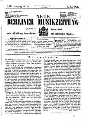 Neue Berliner Musikzeitung Mittwoch 4. Mai 1870