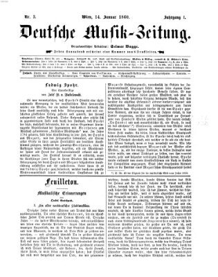 Deutsche Musik-Zeitung (Allgemeine musikalische Zeitung) Samstag 14. Januar 1860