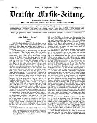 Deutsche Musik-Zeitung (Allgemeine musikalische Zeitung) Samstag 15. September 1860
