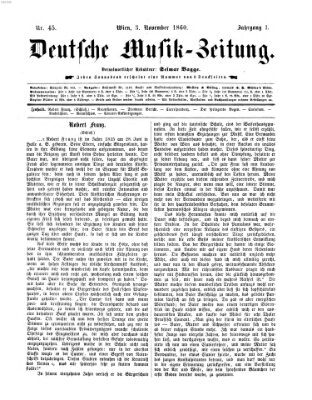 Deutsche Musik-Zeitung (Allgemeine musikalische Zeitung) Samstag 3. November 1860