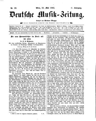 Deutsche Musik-Zeitung (Allgemeine musikalische Zeitung) Samstag 18. Mai 1861