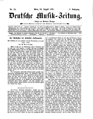 Deutsche Musik-Zeitung (Allgemeine musikalische Zeitung) Montag 26. August 1861