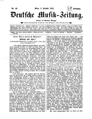 Deutsche Musik-Zeitung (Allgemeine musikalische Zeitung) Samstag 5. Oktober 1861