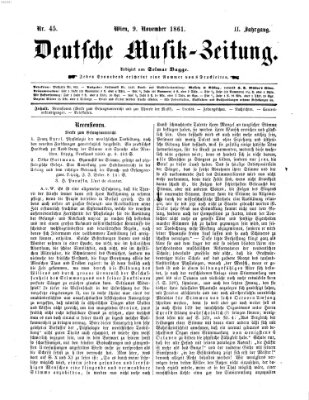 Deutsche Musik-Zeitung (Allgemeine musikalische Zeitung) Samstag 9. November 1861