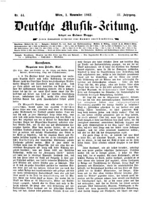 Deutsche Musik-Zeitung (Allgemeine musikalische Zeitung) Samstag 1. November 1862