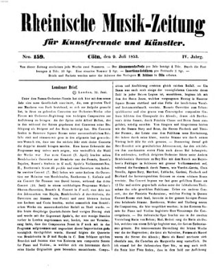 Rheinische Musik-Zeitung für Kunstfreunde und Künstler Samstag 9. Juli 1853