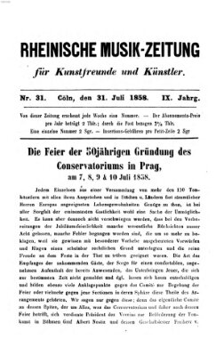 Rheinische Musik-Zeitung für Kunstfreunde und Künstler Samstag 31. Juli 1858
