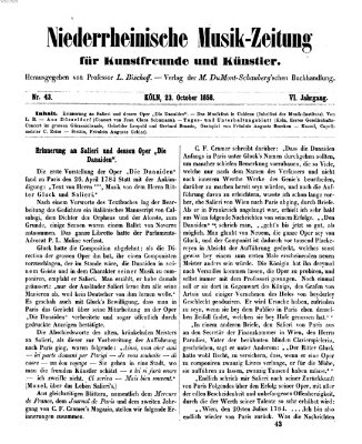 Niederrheinische Musik-Zeitung für Kunstfreunde und Künstler Samstag 23. Oktober 1858