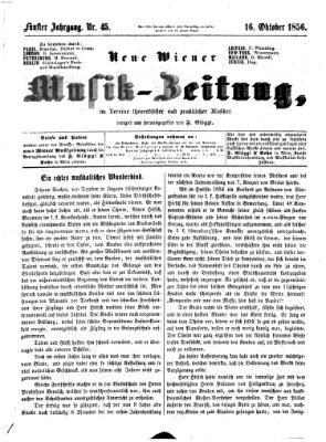 Neue Wiener Musik-Zeitung Donnerstag 16. Oktober 1856