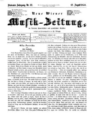 Neue Wiener Musik-Zeitung Donnerstag 12. August 1858