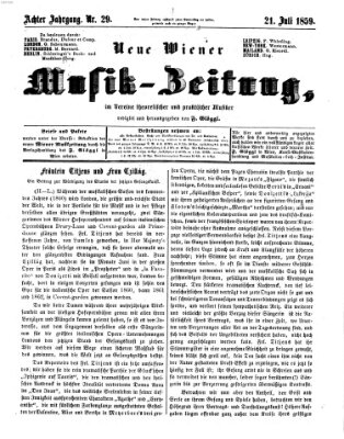 Neue Wiener Musik-Zeitung Donnerstag 21. Juli 1859