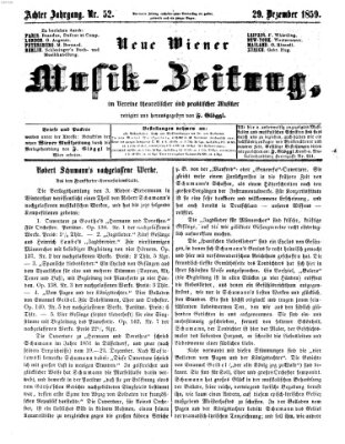 Neue Wiener Musik-Zeitung Donnerstag 29. Dezember 1859