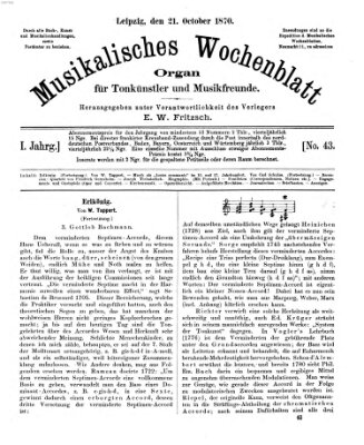 Musikalisches Wochenblatt Freitag 21. Oktober 1870