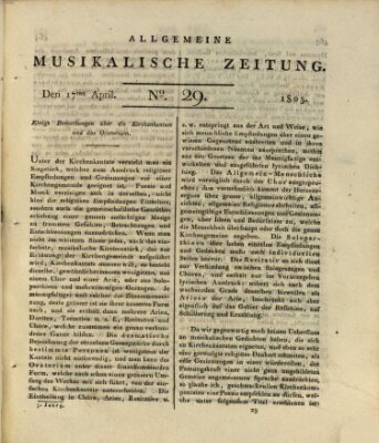 Allgemeine musikalische Zeitung Mittwoch 17. April 1805
