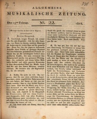 Allgemeine musikalische Zeitung Mittwoch 24. Februar 1808