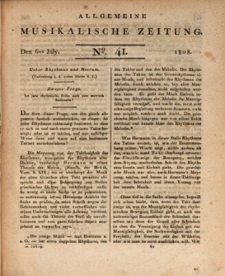 Allgemeine musikalische Zeitung Mittwoch 6. Juli 1808
