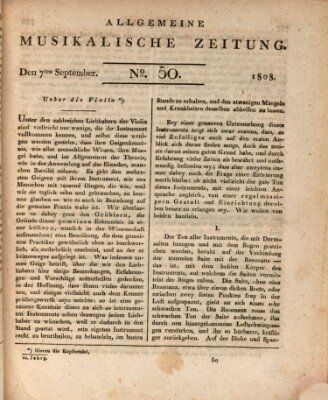 Allgemeine musikalische Zeitung Mittwoch 7. September 1808
