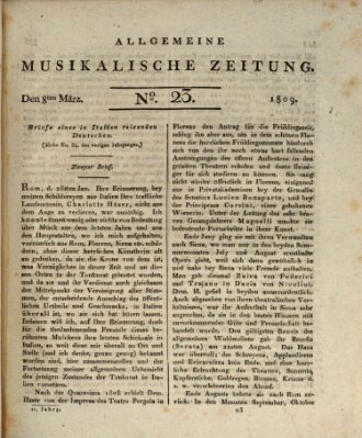 Allgemeine musikalische Zeitung Mittwoch 8. März 1809