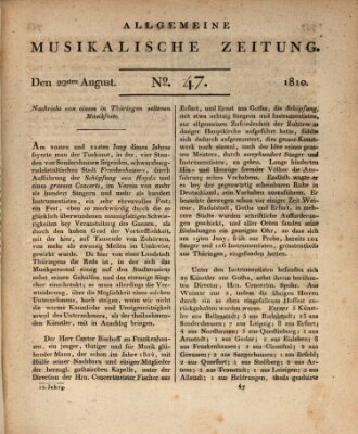 Allgemeine musikalische Zeitung Mittwoch 22. August 1810