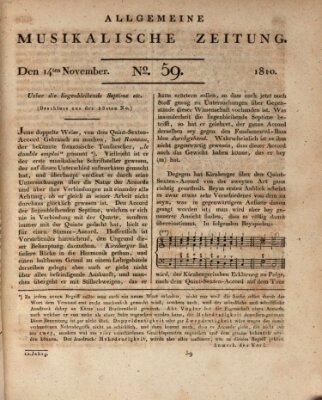 Allgemeine musikalische Zeitung Mittwoch 14. November 1810