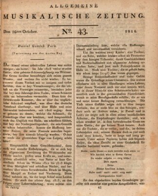 Allgemeine musikalische Zeitung Mittwoch 26. Oktober 1814