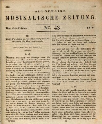 Allgemeine musikalische Zeitung Mittwoch 23. Oktober 1816