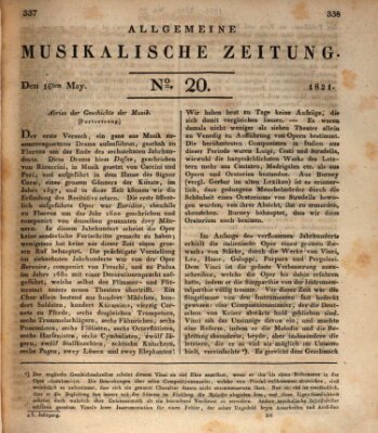 Allgemeine musikalische Zeitung Mittwoch 16. Mai 1821