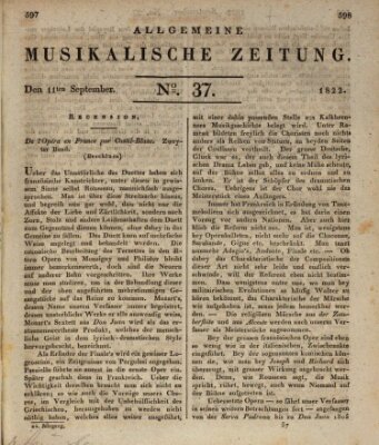 Allgemeine musikalische Zeitung Mittwoch 11. September 1822