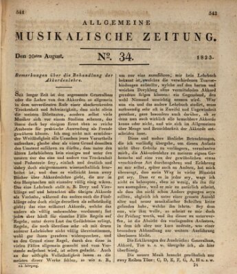Allgemeine musikalische Zeitung Mittwoch 20. August 1823