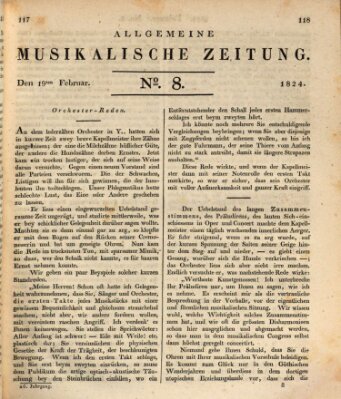 Allgemeine musikalische Zeitung Donnerstag 19. Februar 1824