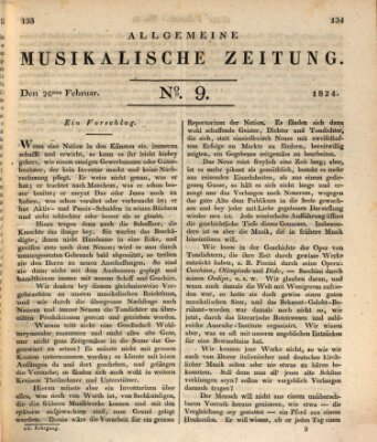 Allgemeine musikalische Zeitung Donnerstag 26. Februar 1824