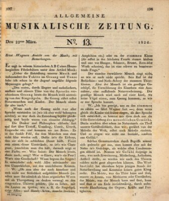 Allgemeine musikalische Zeitung Donnerstag 25. März 1824