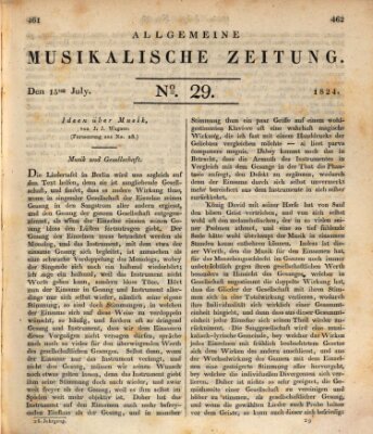Allgemeine musikalische Zeitung Donnerstag 15. Juli 1824