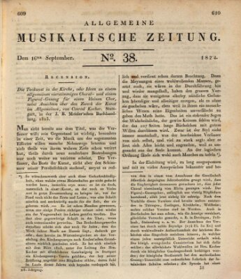 Allgemeine musikalische Zeitung Donnerstag 16. September 1824