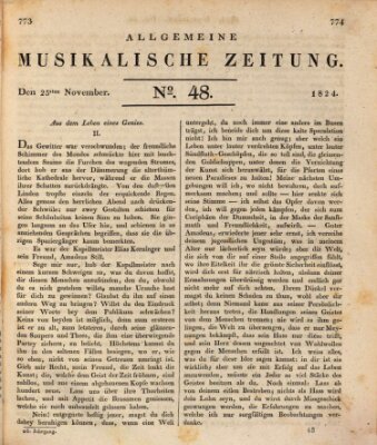 Allgemeine musikalische Zeitung Donnerstag 25. November 1824