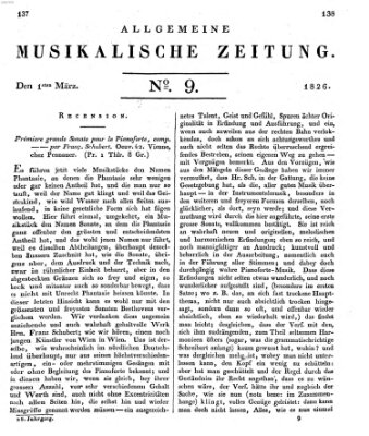 Allgemeine musikalische Zeitung Mittwoch 1. März 1826