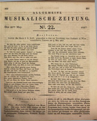 Allgemeine musikalische Zeitung Mittwoch 30. Mai 1827