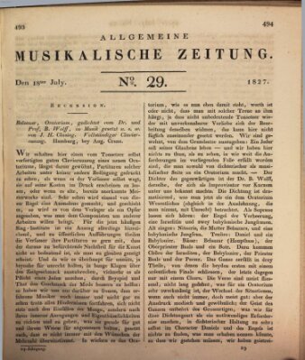 Allgemeine musikalische Zeitung Mittwoch 18. Juli 1827