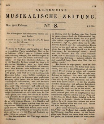 Allgemeine musikalische Zeitung Mittwoch 20. Februar 1828