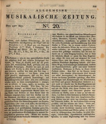 Allgemeine musikalische Zeitung Mittwoch 14. Mai 1828
