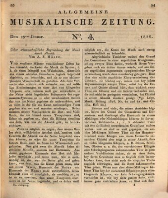 Allgemeine musikalische Zeitung Mittwoch 28. Januar 1829