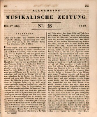 Allgemeine musikalische Zeitung Mittwoch 5. Mai 1830